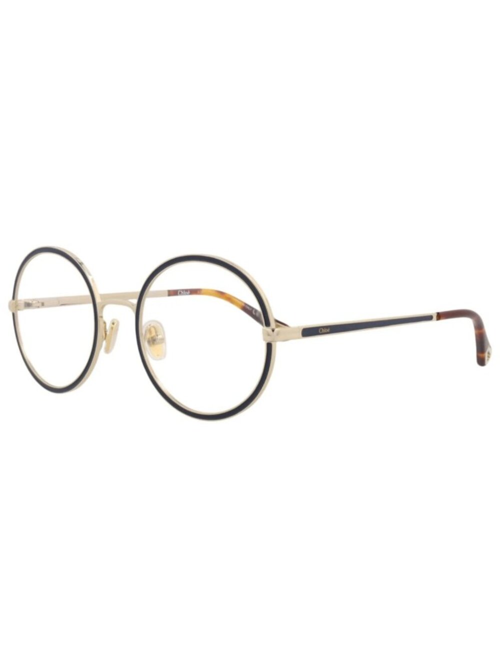 New Chloé Women's Eyeglasses Round Oval Metal Frame Gold Gold Transparent